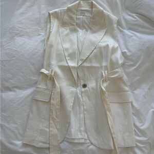 DISSH Cream Sleeveless Tailored Vest with Side Ties NWOT